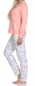 Preview: 12320190414-730 | Normann Damen Schlafanzug Langarm Pyjama mit Flamingo Motiv und Knopfleiste
