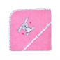 Preview: 046491 | Kapuzen-Badetuch 80 x 80 cm Hase bubblegum