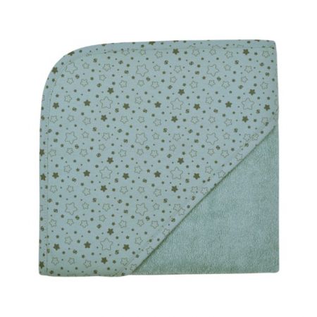 Kapuzen-Badetuch 80 x 80 cm Sterne eisblau