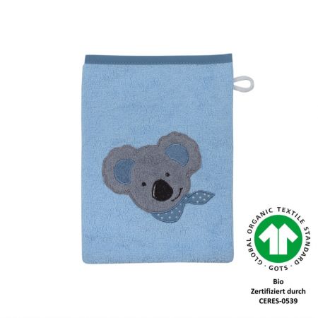 Waschhandschuh 15 x 21 cm Koala Junge bleu