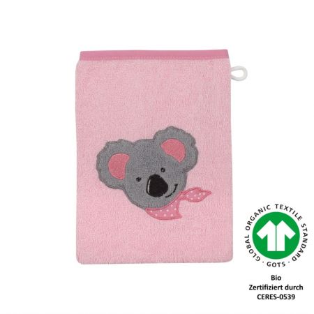 Waschhandschuh 15 x 21 cm Koala Mädchen perle