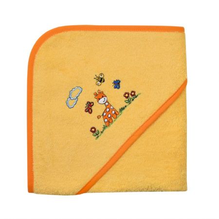 042291 | Baby Kapuzen-Badetuch Giraffe gelb 80 x 80 cm