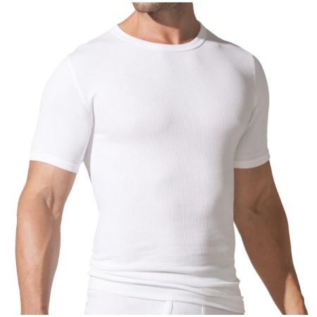 1035 | Pfeilring Doppelripp Herren Unterhemd mit 1/2 Arm weiss