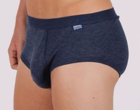 145-420 | Schöller Feinripp Herren Slip mit Eingriff marine-melange