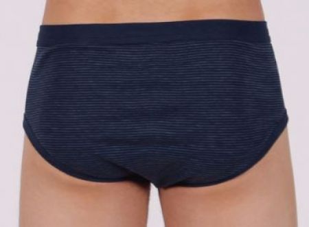 145-420 | Schöller Feinripp Herren Slip mit Eingriff marine-melange