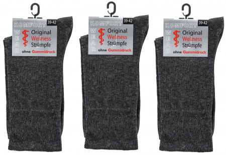 2162 | Komfort Gesundheits Diabetiker Socken anthrazit ohne Gummidruck