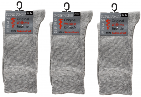 2162 | Komfort Gesundheits Diabetiker Socken grau ohne Gummidruck