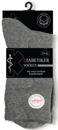 26804 | Herren Diabetiker Socken grau mit extra weichem Komfortbund