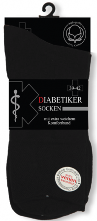 26806 | Herren Diabetiker Socken schwarz mit extra weichem Komfortbund