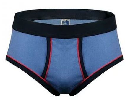 33200 | Pfeilring Feinripp Herren Slip jeansblau mit Eingriff