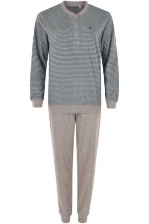 45567 | Hajo Damen Schlafanzug Klima-Frottee opal
