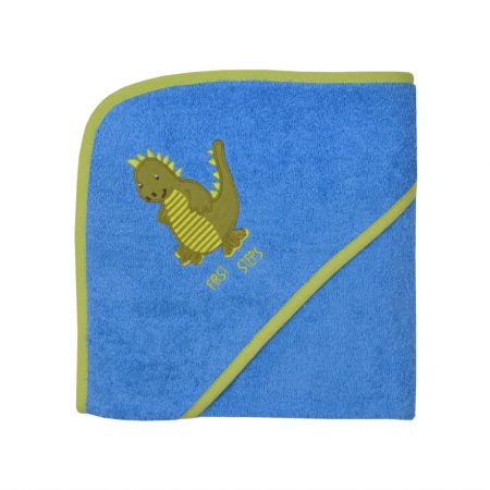 051191 | Baby Kapuzen-Badetuch Drache blau 80 x 80 cm