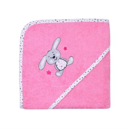 046491 | Kapuzen-Badetuch 80 x 80 cm Hase bubblegum