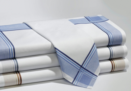 Herren Stoff Taschentücher Grundfarbe weiss sortiert 10-er Sparpack