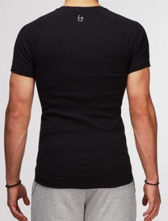 JZ 700-693 | james & zoe Damen und Herren T-Shirt 1/4 Arm O-Neck – Schwarz