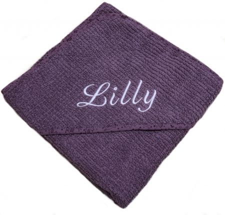 Baby Kapuzen-Badetuch 80 x 80 cm mauve incl. Bestickung