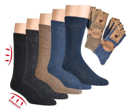6508 | Vollplüsch Wollsocken mit Alpaka