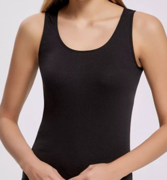212-314 | Comtessa Damen Achselhemd schwarz Baumwolle Elasthan