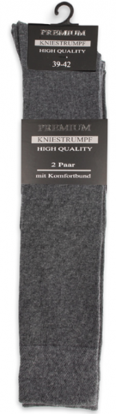 22114-5-6 | Gesundheits Kniestrümpfe anthrazit-melange mit Komfortbund