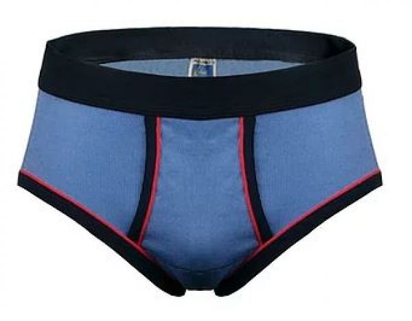 33200 | Pfeilring Feinripp Herren Slip jeansblau mit Eingriff