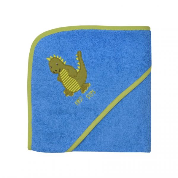 051191 | Baby Kapuzen-Badetuch Drache blau 80 x 80 cm