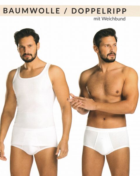 N 823 215 | Comte Doppelripp Herren Slip weiss