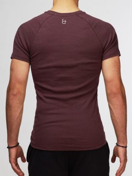 JZ0011 | james & zoe Damen und Herren T-Shirt V-Neck 1/4 Arm – Burgund