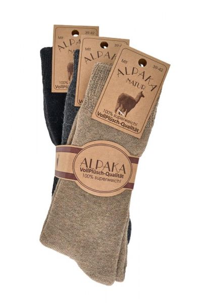 6508 | Vollplüsch Wollsocken mit Alpaka