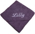 Kapuzen-Badetuch 80 x 80 cm mauve incl. Bestickung