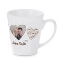 Konische Tasse LATTE mit Fotodruck