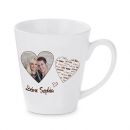 Konische Tasse LATTE mit Fotodruck